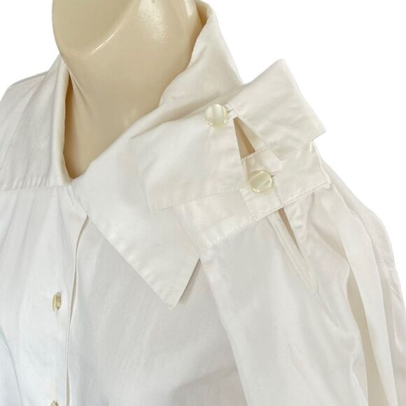 Printemps France Z Victory White Cotton Neapolitan Cuff Puritan Collar Blouse - Picture 4 of 16